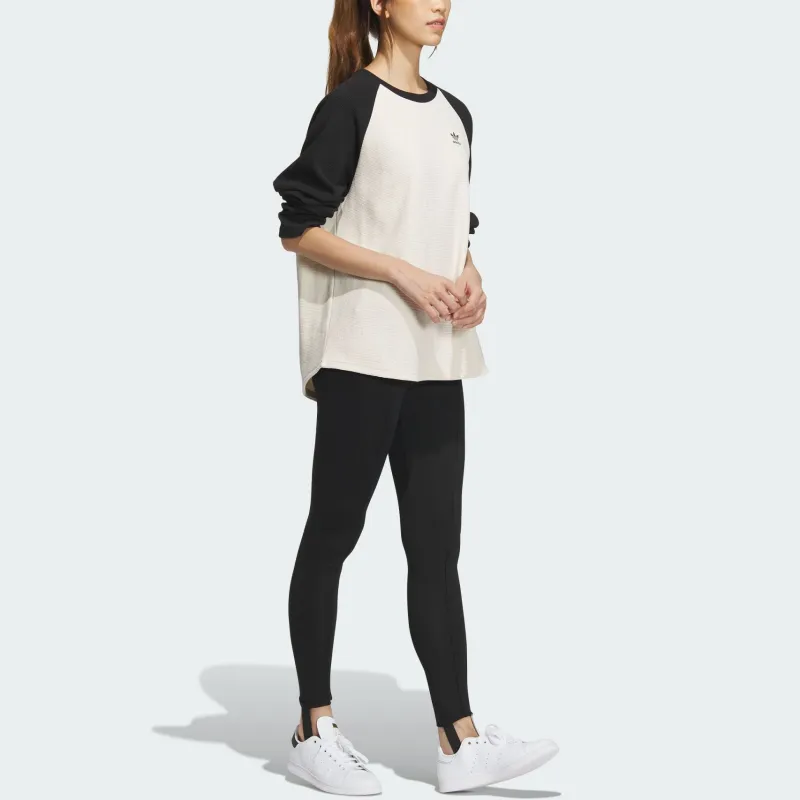 Adidas Originals Raglan Sleeve T Shirt Women's Wonder White/Black-3