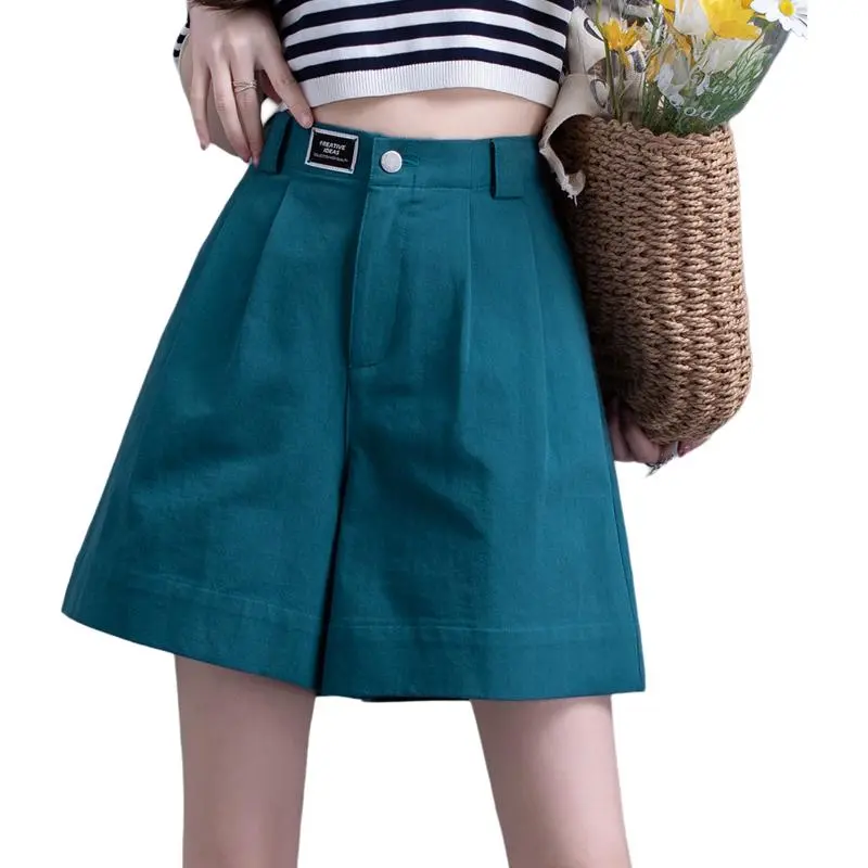 You Cow Me Pants Casual Shorts Women's Turkish Blue-1