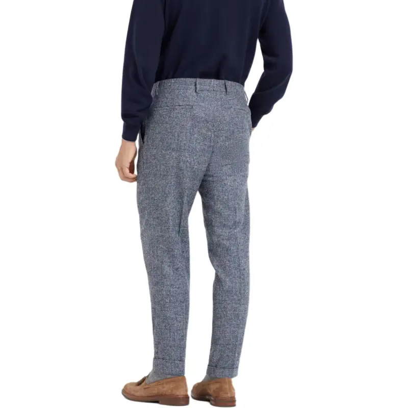 Brunello Cucinelli Prince Of Wales-check Pleated Trousers-3