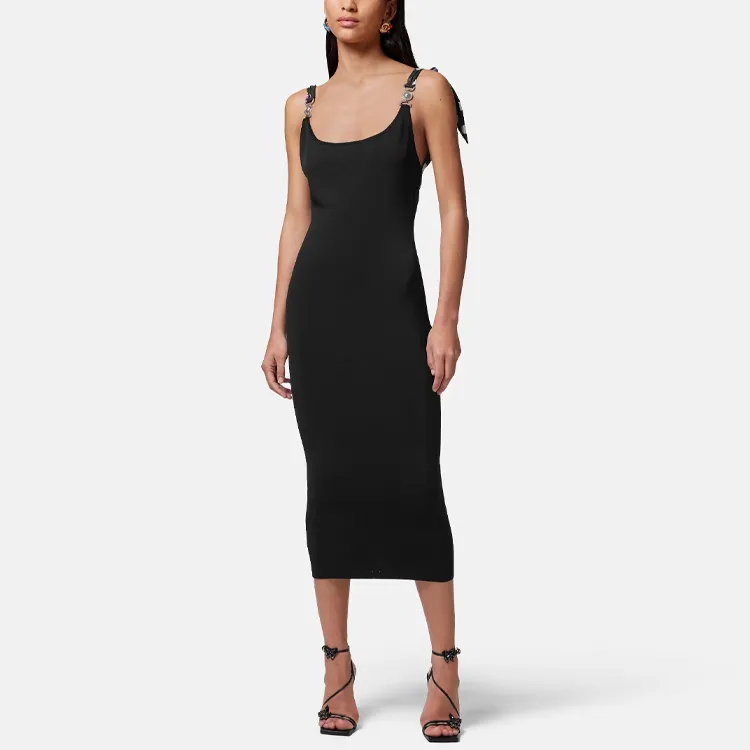 VERSACE Medusa Buckled Sleeveless Midi Dress-3