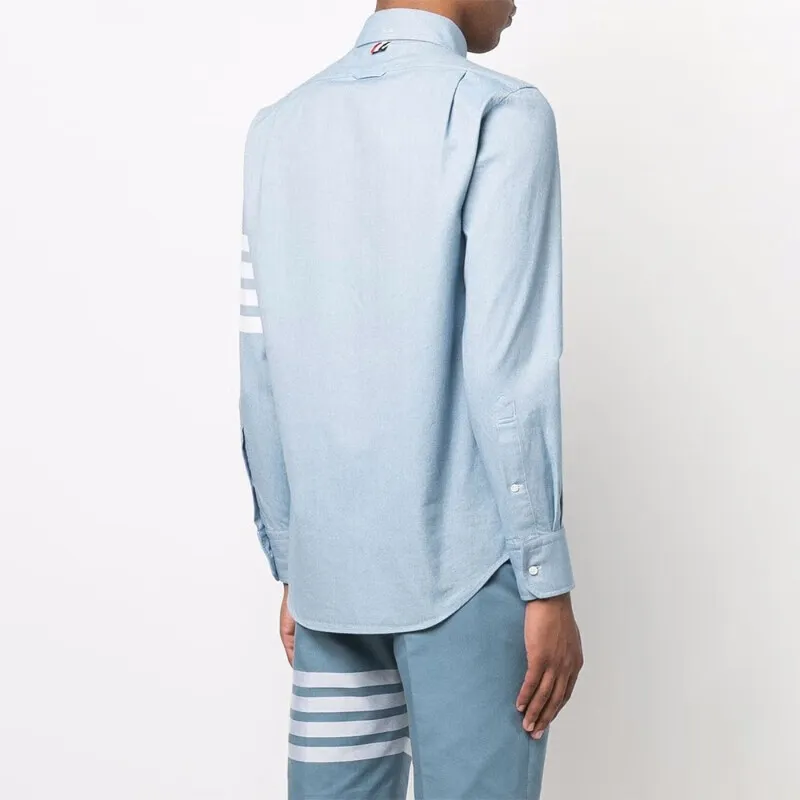 THOM BROWNE 4 Bar Button down Shirt-3