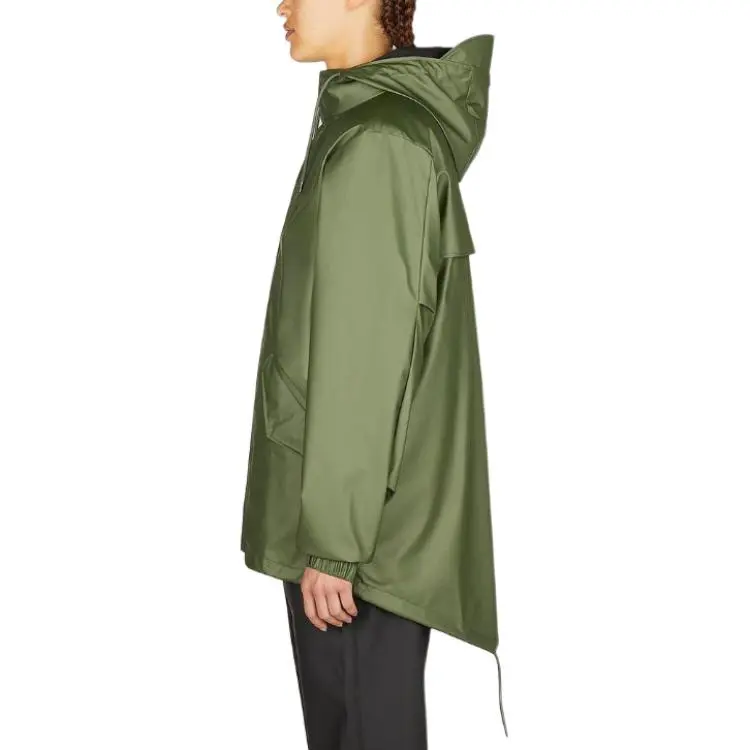 Rains Long Sleeved Drawstring Hooded Coat-4