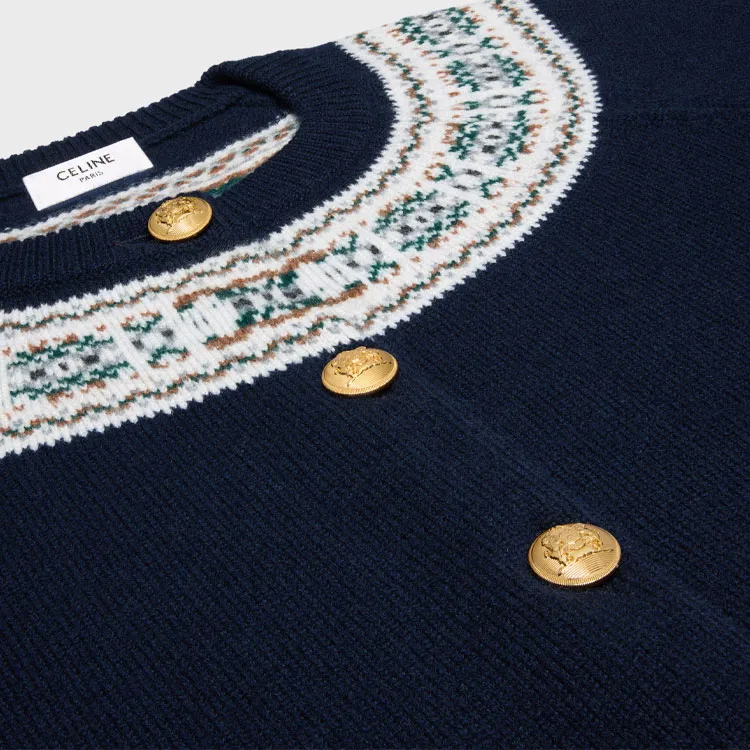 CELINE SS25 Cashmere Sweater Women's Dark Blue-2