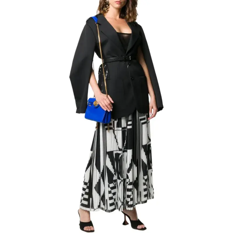 BALMAIN Geometric print Pleated Skirt-1