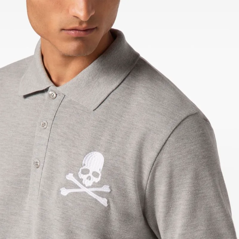 PHILIPP PLEIN Skull embroidered Cotton Polo Shirt-4