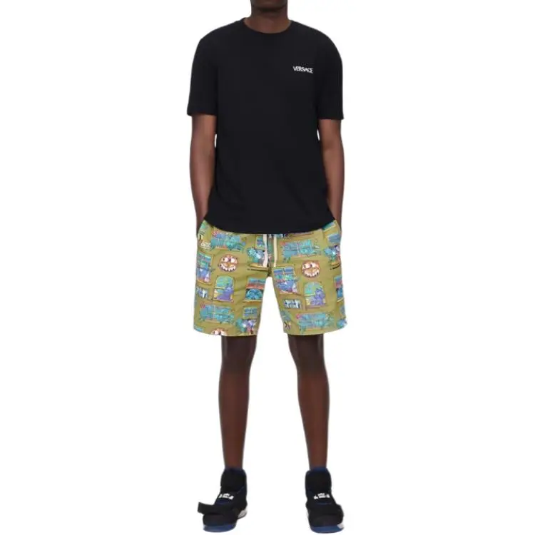 VERSACE Medusa Flame Print Embroidered Logo T Shirt-3