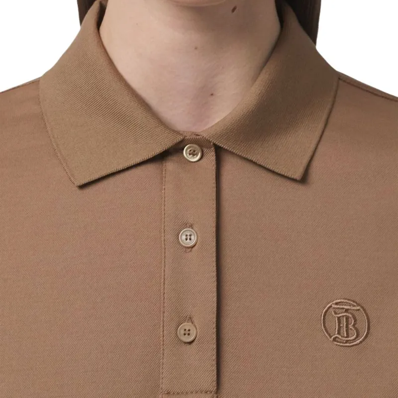 Burberry Tb Monogram Embroidered Polo Shirt Brown-4