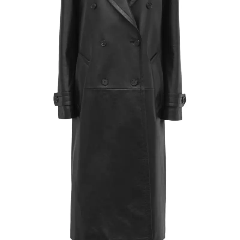 Chloé Double-Breasted Leather Coat-3