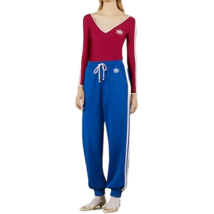 GUCCI x Adidas Originals FW22 Knitted Sports Pants Women's Blue-6