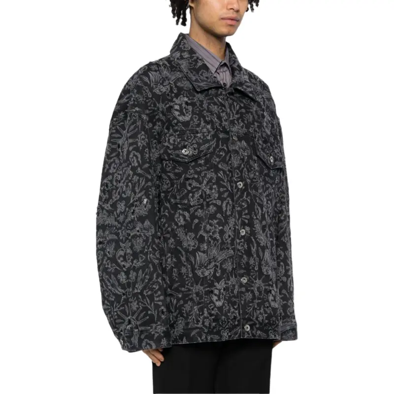 OFF-WHITE Paisley-print Denim Jacket-3