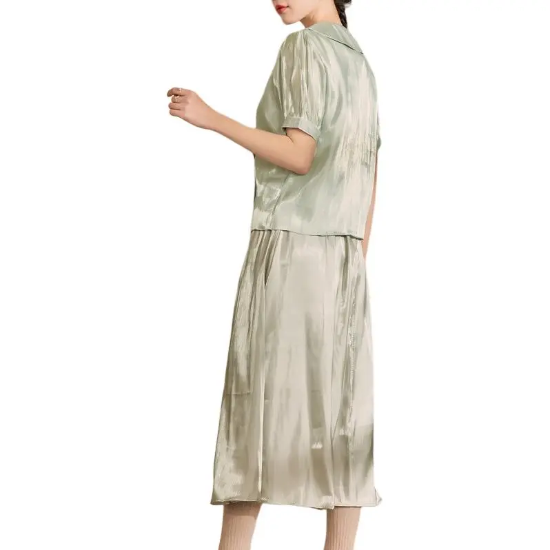 QIAOYUHUAZUN Shirt Women's Green-5