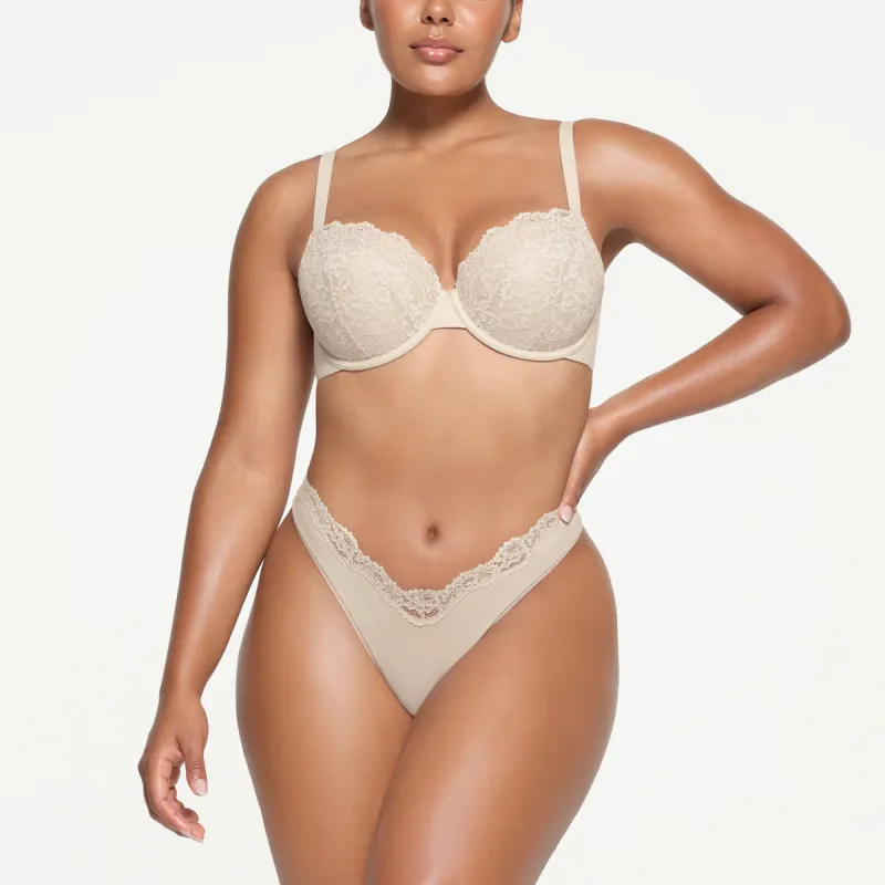 SKIMS FITS EVERYBODY LACE PUSH-UP BRA Bra Women's STONE/Stone Color-1