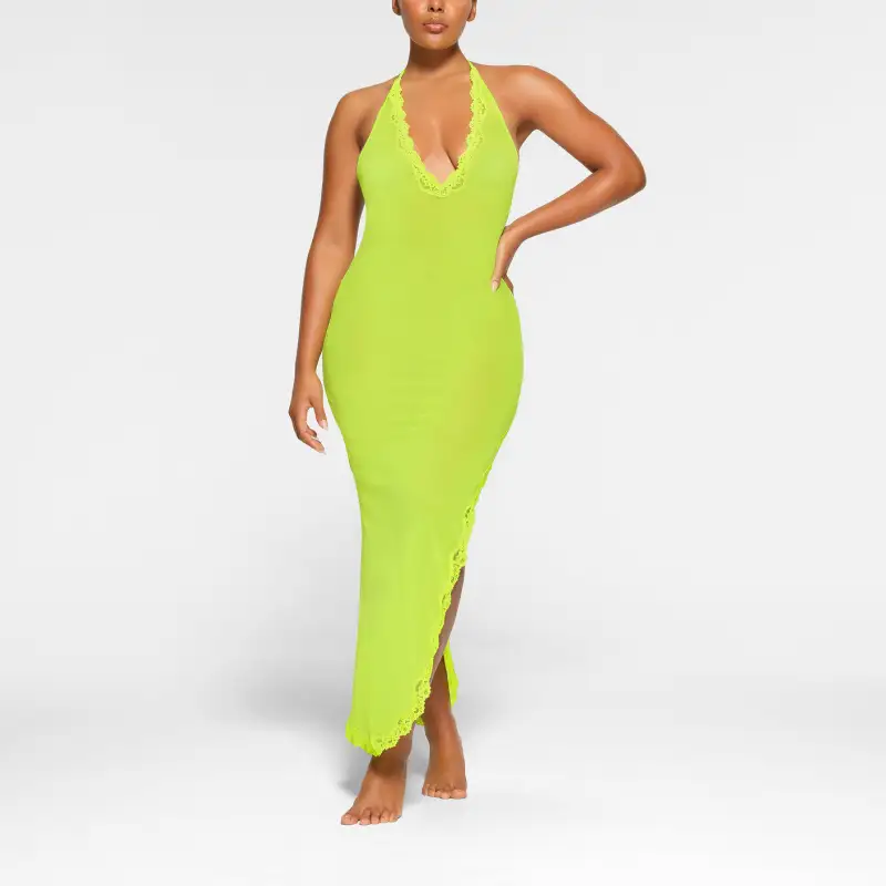 Skims Sleeveless Dresses Women's Neon Green-1
