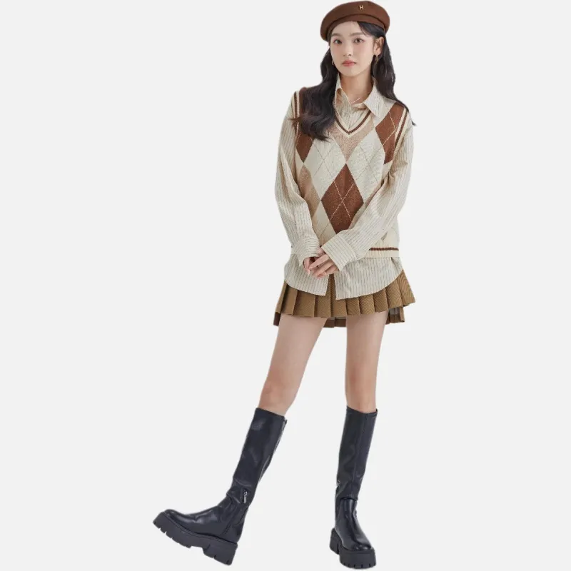 DEAR DEER PUFF Shirt Women's Beige-3