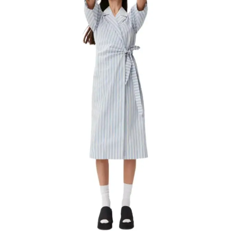GANNI Short Sleeved Dress Women's Blue-4