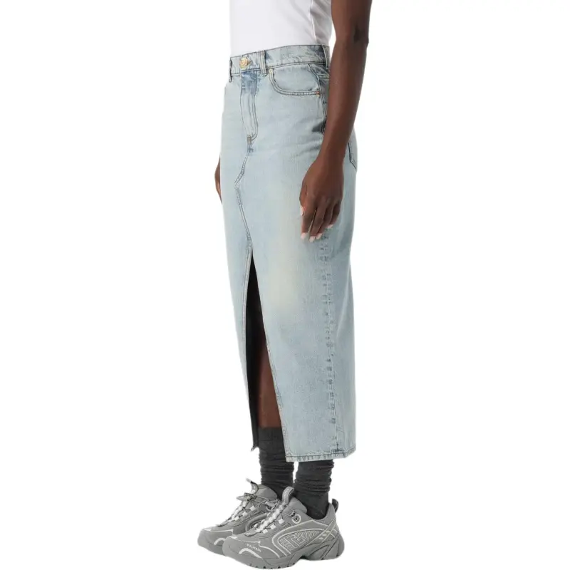 BALMAIN Denim Midi Skirt-2