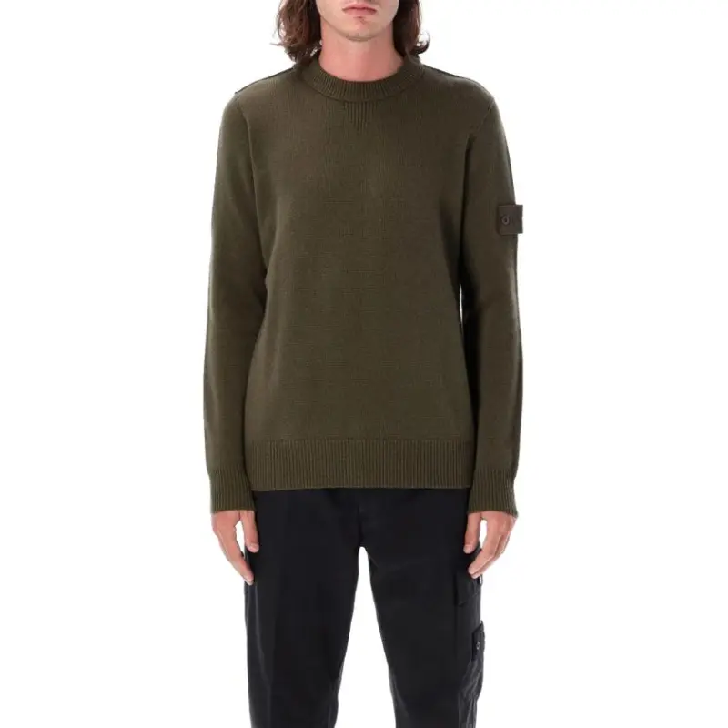 STONE ISLAND Logo Patch Crewneck Knit Jumper-2