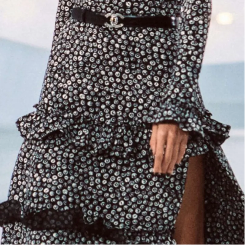 CHANEL SS21 Sleeveless Dress Women's Black White-2