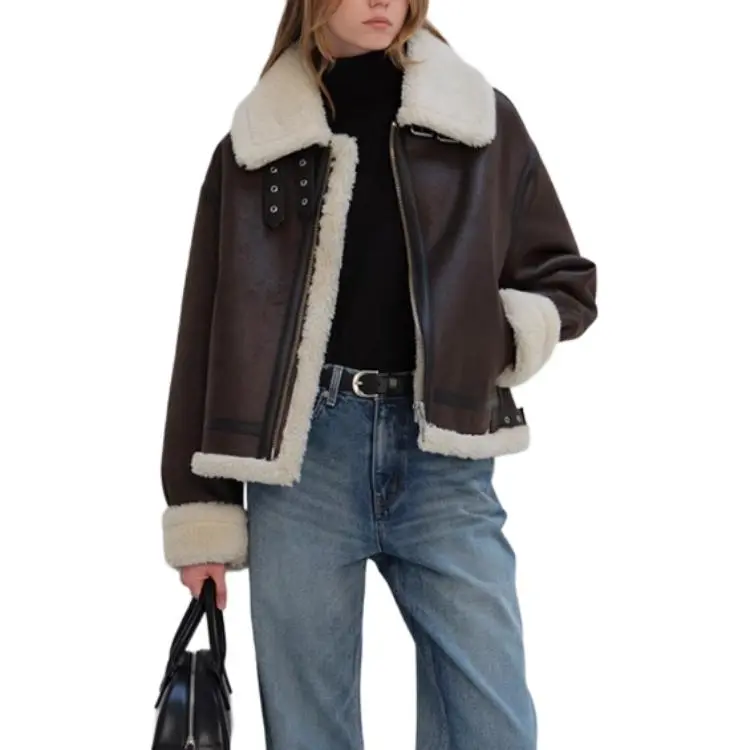 Dunst Loose Fit Line Shearling Jacket-9