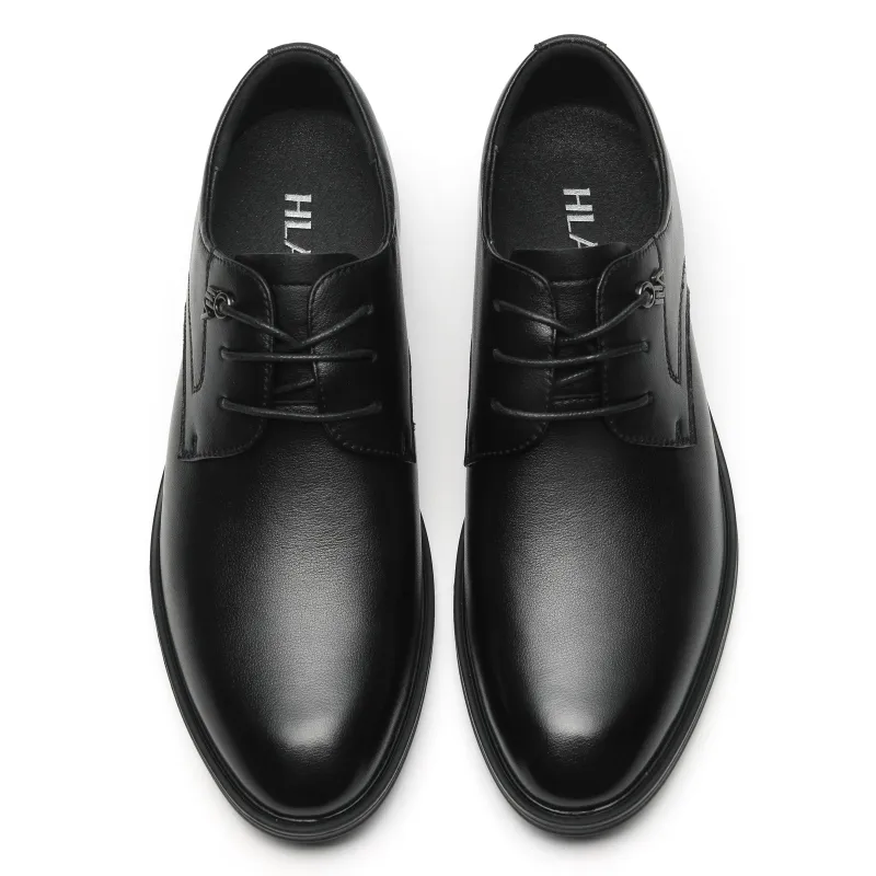 HLA Dress Shoes Men Low Top Black-1