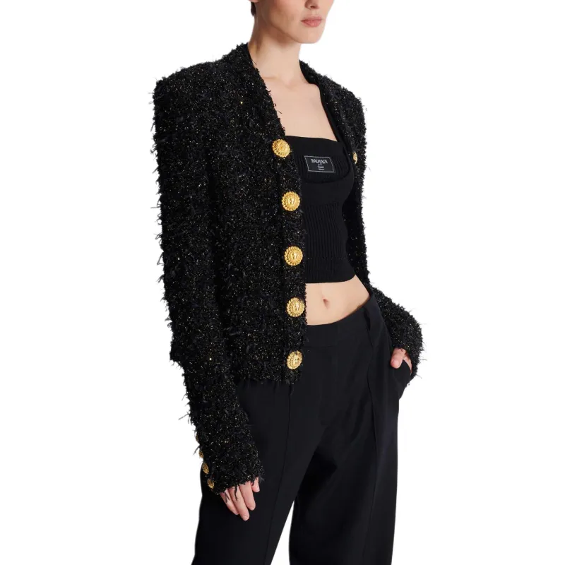BALMAIN Edge To Edge Tweed Jacket-5