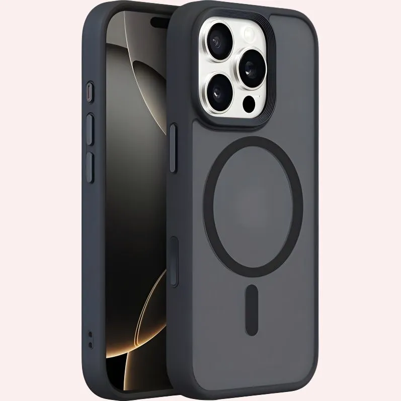 Wei Xin Acrylic Material Skin Touch Matte Magnetic Phone Cases Compatible With IPhone 16/15 Pro Max/Apple 13/14 Pro/Max-2