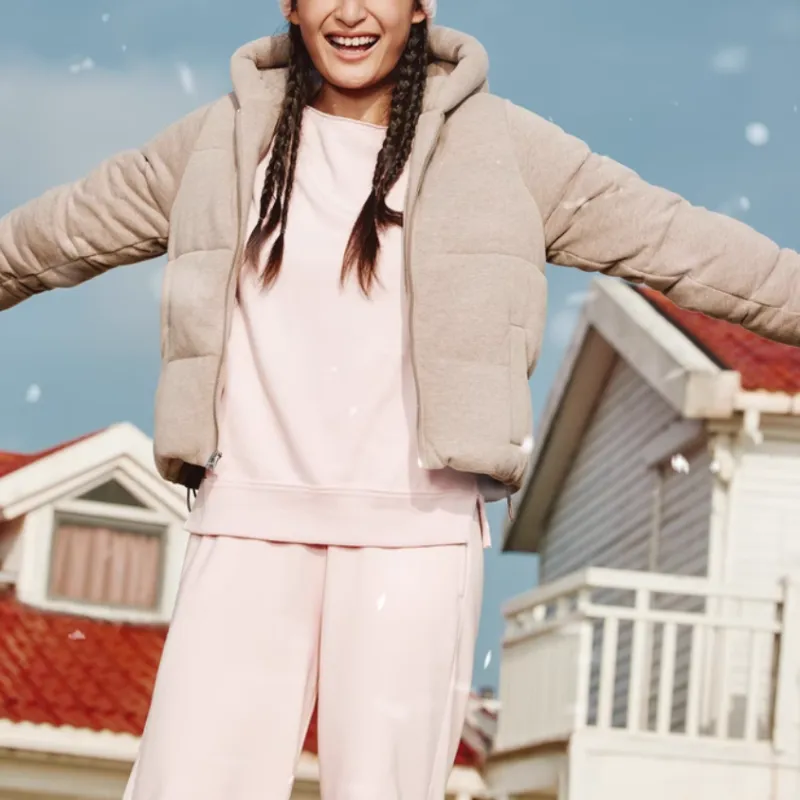 Hollister Puffer Jacket Women's Taupe-4