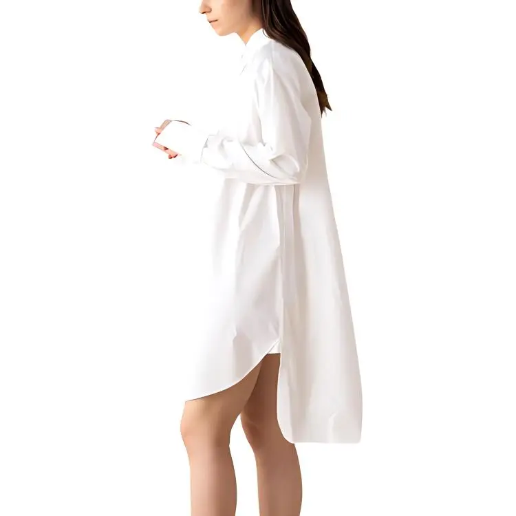 LOEWE Deconstructed Cotton Shirt Dress Optic White-5