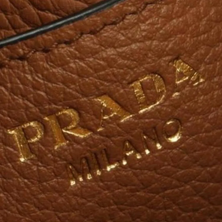 PRADA Leather Bucket Bag, Shoulder Bag, Crossbody Bag, Handbag Women's Brown-5