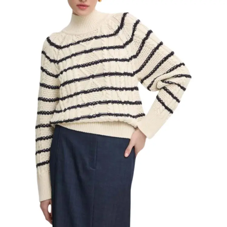 HUGO BOSS Mock Neck Striped Jumper-3
