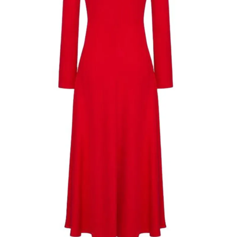 Valentino Long Sleeved Dress Women's Red-4