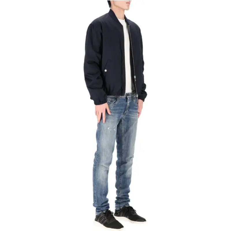 Ami Compact Satin Zipped Bomber-3