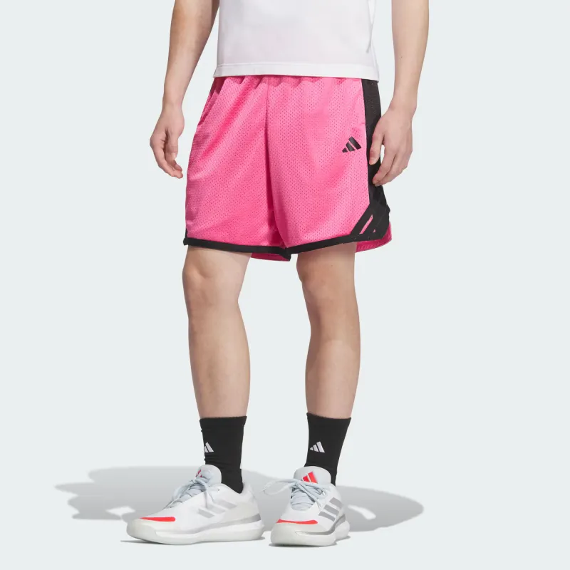 Adidas BASKETBALL SS25 Sports Shorts Men's Semi Neon Pink-1