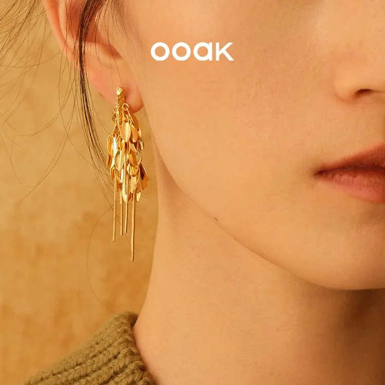 OOAK Golden Moments Clip On Earrings Women's-5