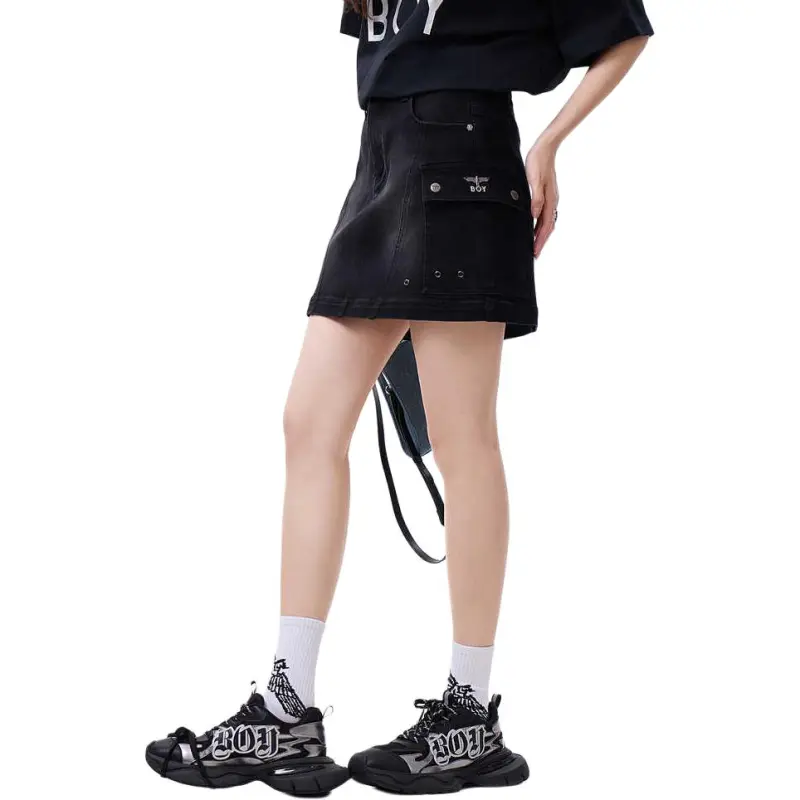 Boy London Denim Short Skirts Women's Black-3