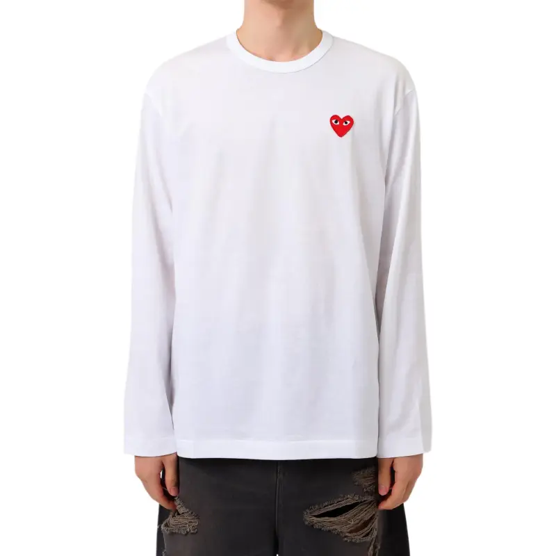CDG Play T Shirts Unisex White-2
