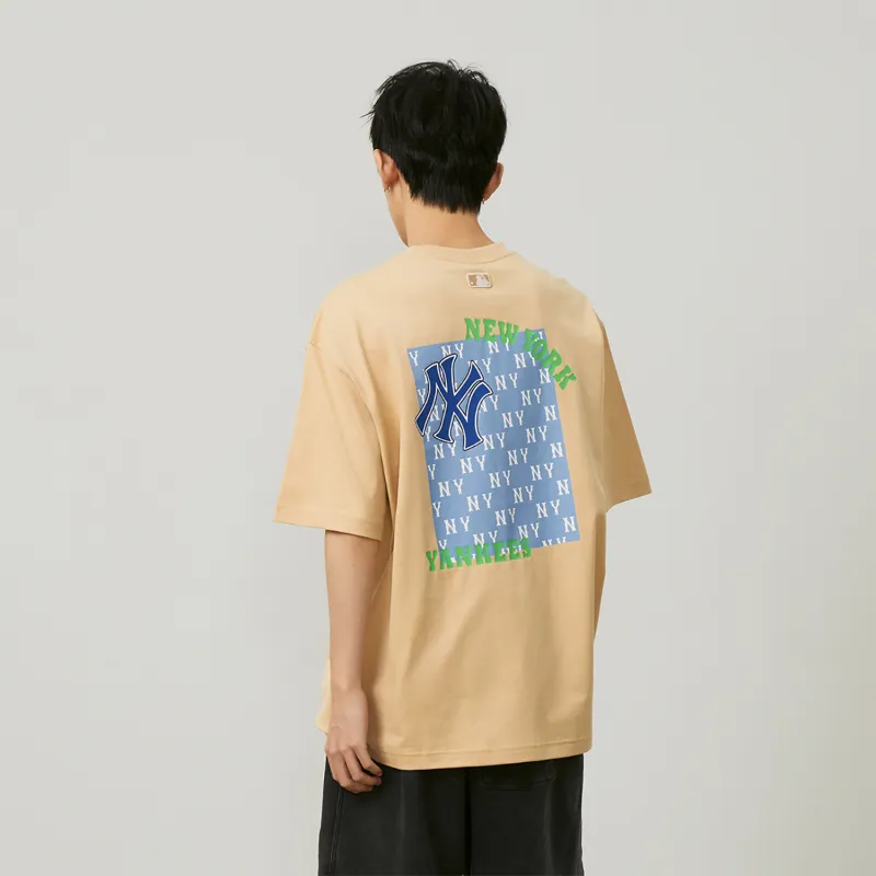 MLB MONOGRAM Collection New York Yankees SS24 T Shirt Unisex Apricot-5