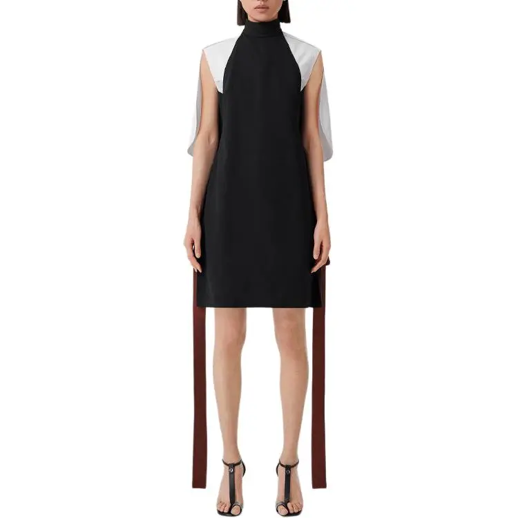Burberry Funnel neck Silk Bib Dress-1