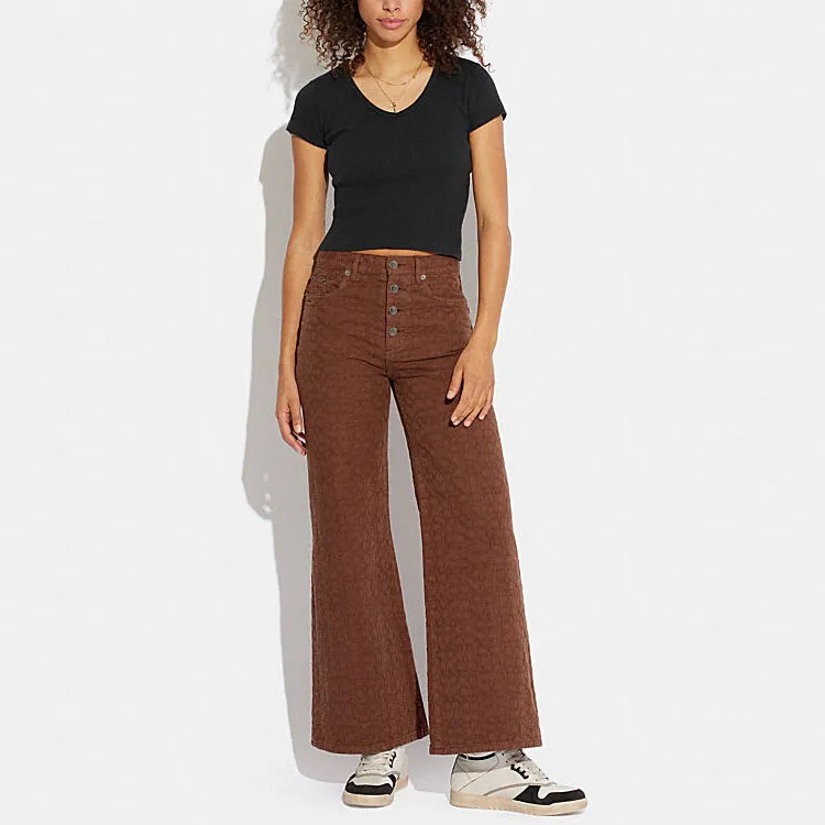 COACH Casual Pants Women's Brown-1