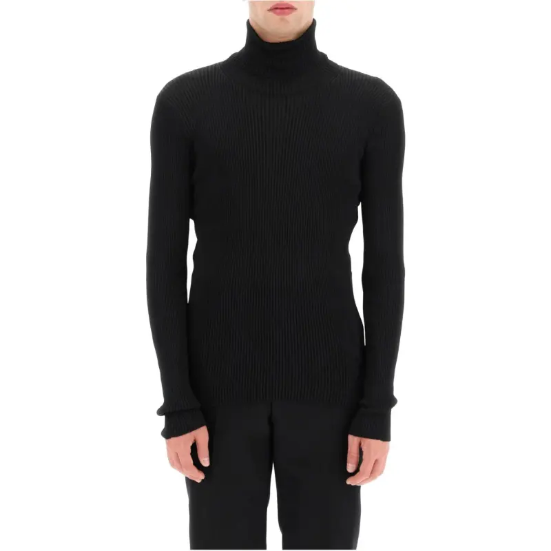 OFF WHITE Helvet Fine Knit Rib Turtlneck-4