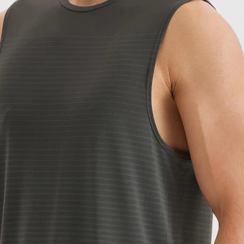 DECATHLON 500 Series Tank Tops Men's Dark Gray Green-4