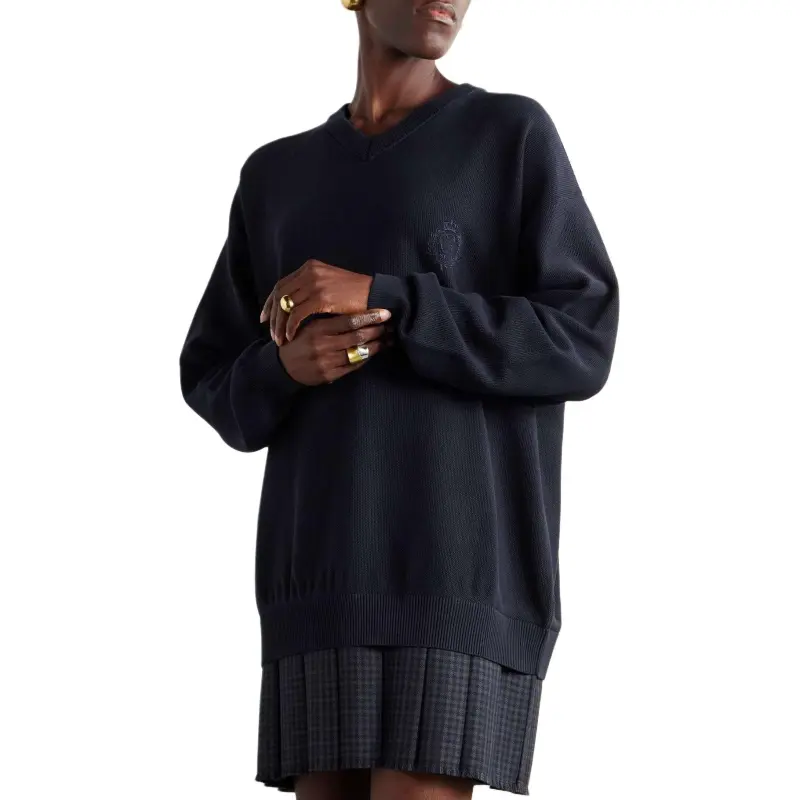 Balenciaga Layered V-Neck Dress-4