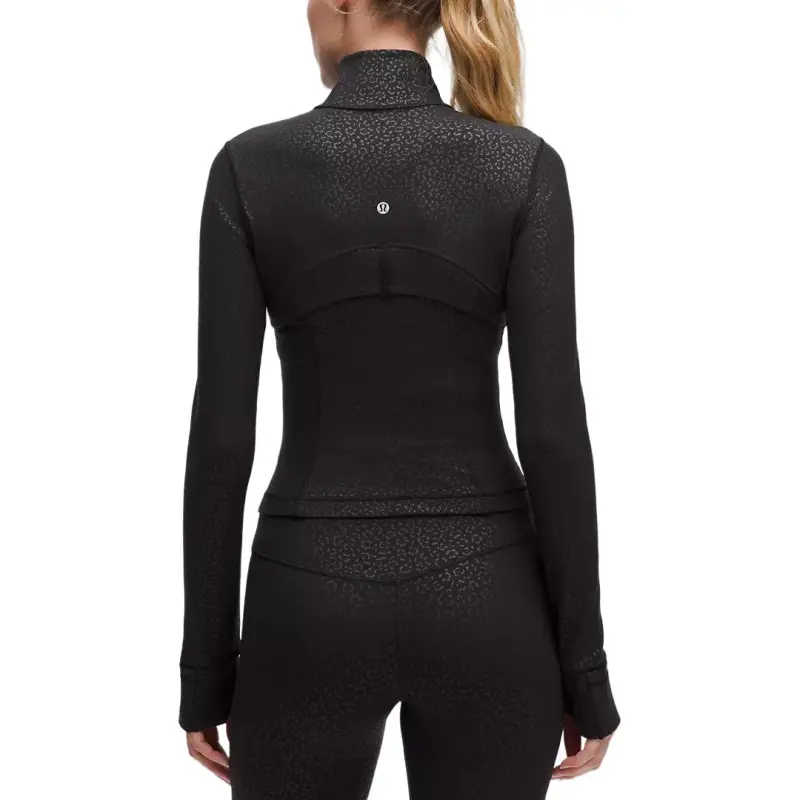 Lululemon Define Jackets & Coats Women's Leopard Print Daisy Embossed Black-1