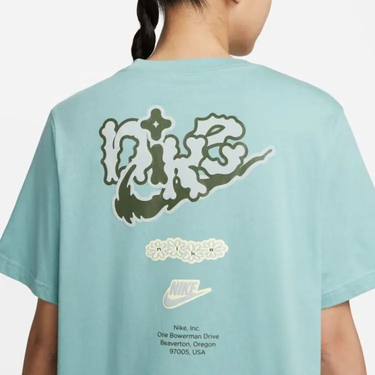 Nike Sportswear Women's Embroidered Swoosh T-shirt Blue-2