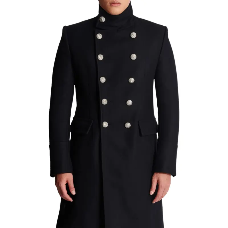 BALMAIN Double breasted Wool Coats-4