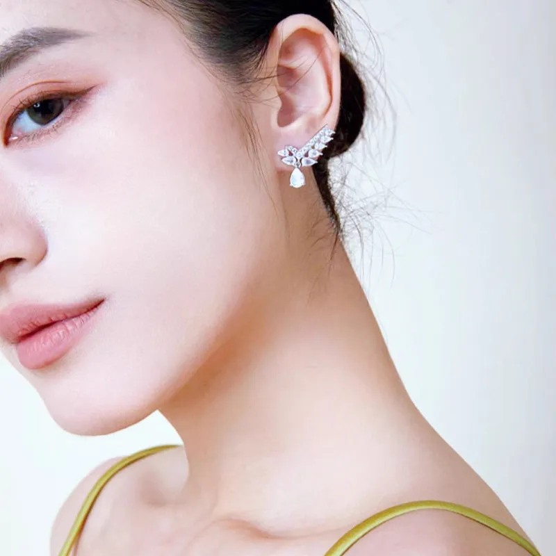 Drejew Zircon Stud Earrings Women's-2