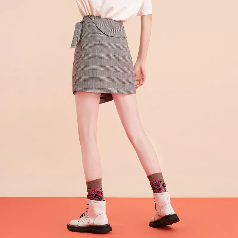 LALABOBO Casual Short Skirts Women's Gray-2