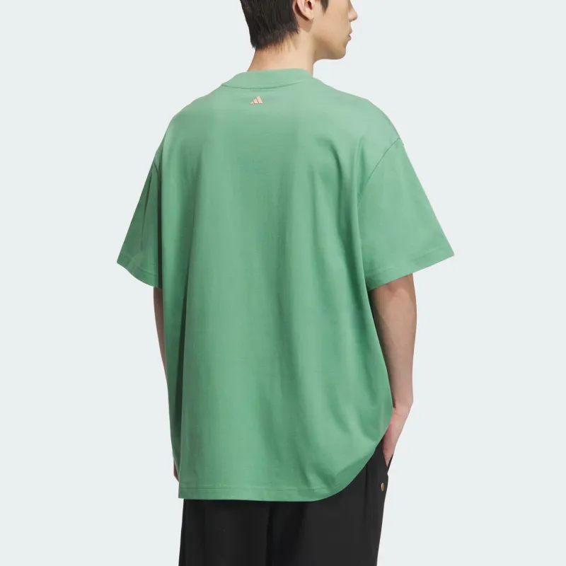 Adidas BASKETBALL T Shirt Men's Soft Green/Pink Brown-2