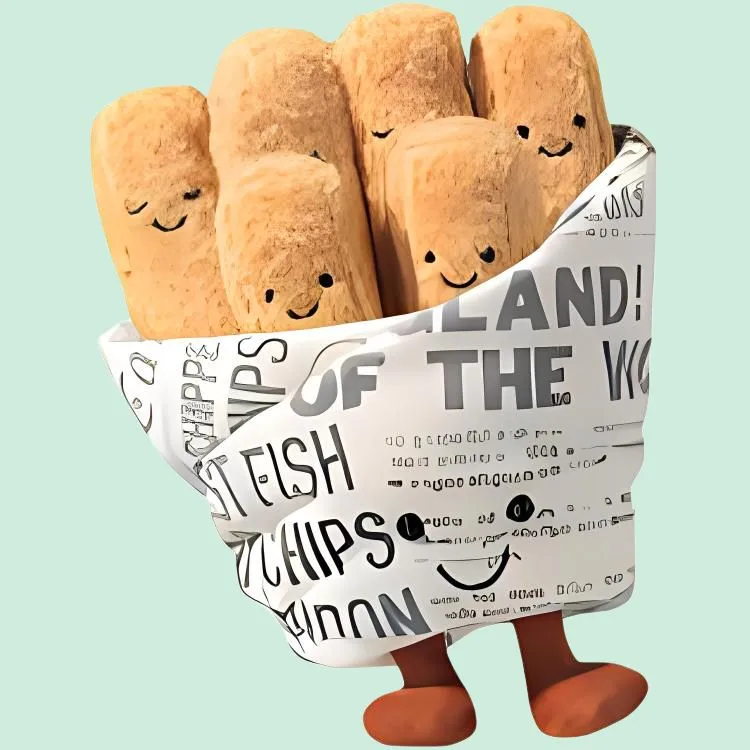 JELLYCAT Fun Food Collection AMUSEABLES COSY CHIPS Fried French Fries Box Included Dolls Plush Doll Small Size High-1