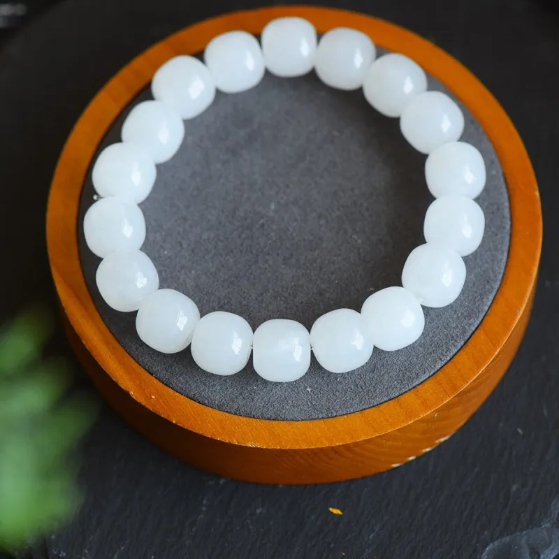 TAMINA Hetian Jade Bracelets White Jade Unisex-3